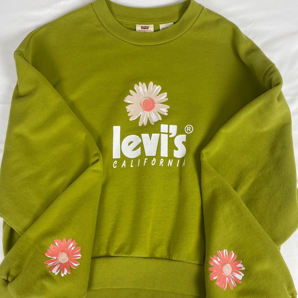 Levi’s cropped sweatshirt Green Retro size XS women’s.